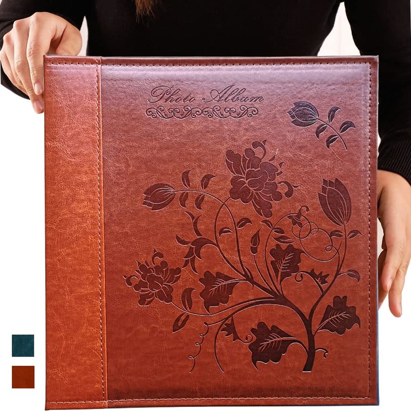 Totocan Memory Guardian Large Photo Albums, 5x7, 360 Pockets, Holds 360 Photos with Writing Memo, Vintage Leather Cover, Brown - Image 1